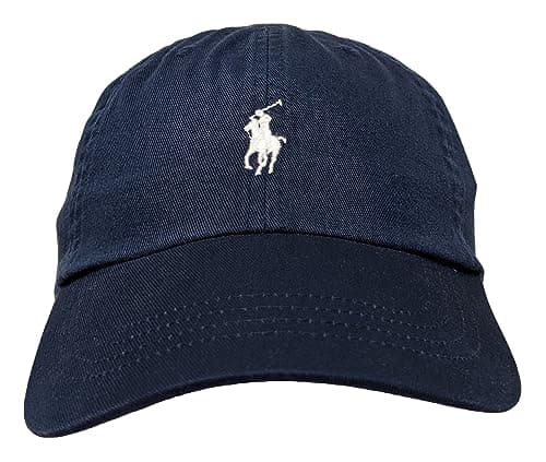 Image of Polo Ralph Lauren Men's Cotton Chino Baseball Cap, Navy (White Pony), One Size