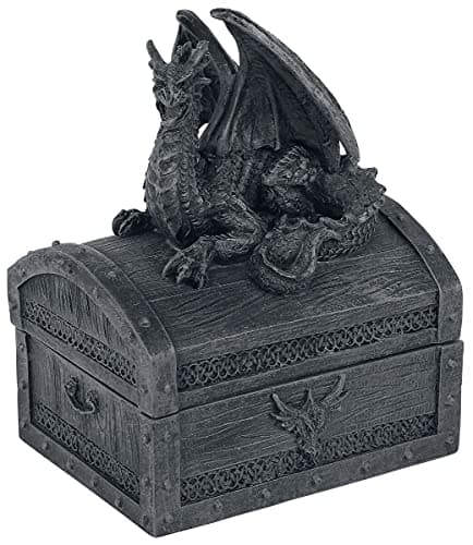 Image of Nemesis Now Sacred Keeper Dragon Box, Grey, 14.5cm