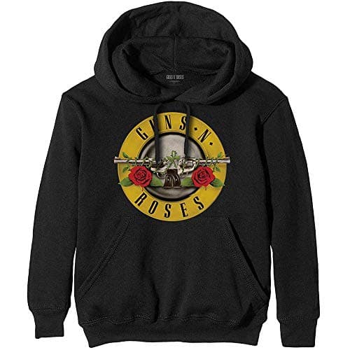 Image of Guns N' Roses Men's Classic Logo Hoodie, Black (Black Black), Large (Size:Large)