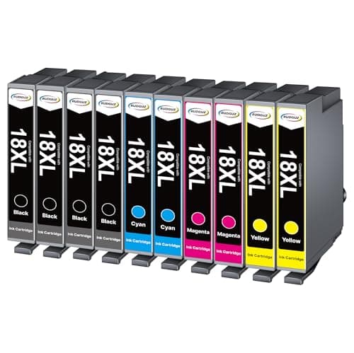 Image of 18XL Ink Cartridges for Epson 18XL Ink Cartridges Compatible with Expression Home XP-202 XP-205 XP-212 XP-215 XP-225 XP-302 XP-305 XP-312 XP-315 XP-322 XP-325 (10-Pack Black Cyan Magenta Yellow)