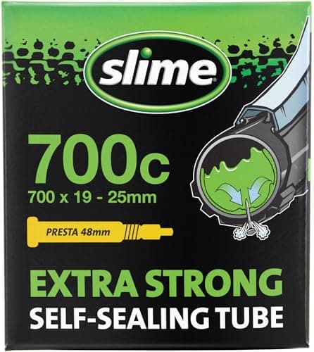 Image of Slime 30085 Bike Inner Tube Puncture Sealant, Extra Strong, Self Sealing, Prevent and Repair, Presta Valve, 700 x 19-25mm
