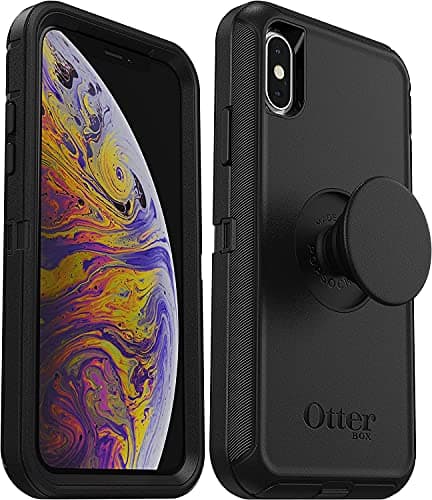Image of OtterBox + Pop Defender Series Case for iPhone Xs & iPhone X (ONLY) Non-Retail Packaging - Black