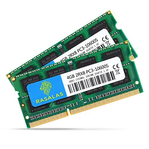 Image of Rasalas 8GB Kit (2X4GB) PC3-10600 DDR3 1333mhz Sodimm RAM for AMD Intel Laptop, MacBook Pro 13/15/17 inch Early Late 2011, iMac 21.5 inch Mid Late 2011, 27 inch Mid 2011, Mac Mini 5,1 & 5,2 Mid