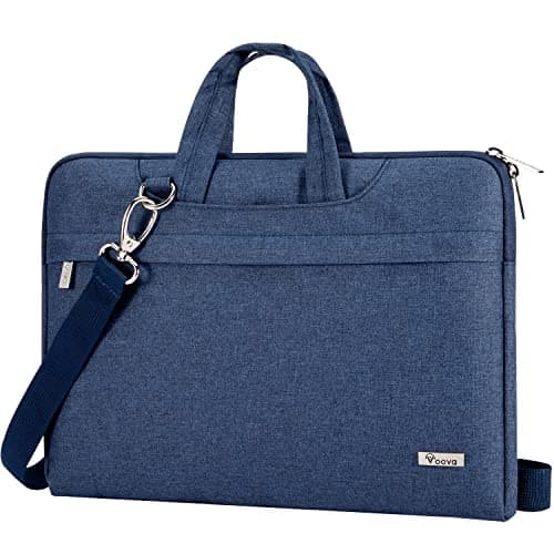 Image of Voova Laptop Bag 17 17.3 inch, Waterproof Laptop Case Sleeve with Shoulder Strap, Large Slim Computer Cover Briefcase for 17-18 Inch MacBook HP Lenovo Acer Asus Dell Laptop, Men Women-Blue