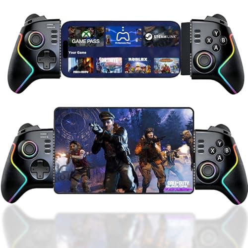 Image of Megadream Phone Controller for iPad/Tablet (Up to 13in), iPhone Controller Android Gaming Gamepad with Hall Effect Joysticks/Trigger/Macro/Turbo/RGB Light, Xbox/PS5/PS4/PC Streaming, Cloud Game