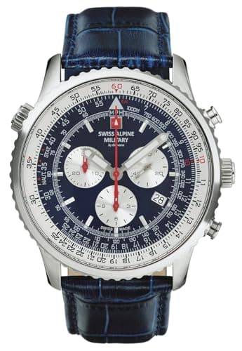Image of Swiss Alpine Military 7078.9 men's watch, analogue, quartz movement, leather
