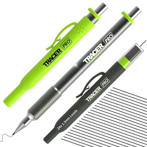 Image of Tracer Pro Series Precision Pencil with 24 x Replacement 1.3mm Leads and Site Holsters. All-in-one Aluminium Precision Marking Kit