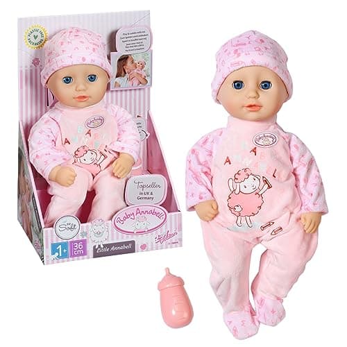 Image of Baby Annabell 709870 Little Annabell-36cm Soft Bodied Pretend Feeding-Suitable for Children Aged 1+ Years-Perfect Toddlers-Includes Doll, Bottle and Outfit