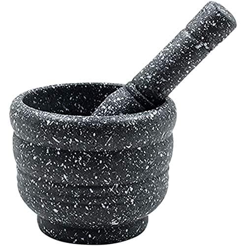 Image of Leoyee Household and Kitchen Garlic Masher, Garlic Press, Mortar and Pestle Set (Granite)