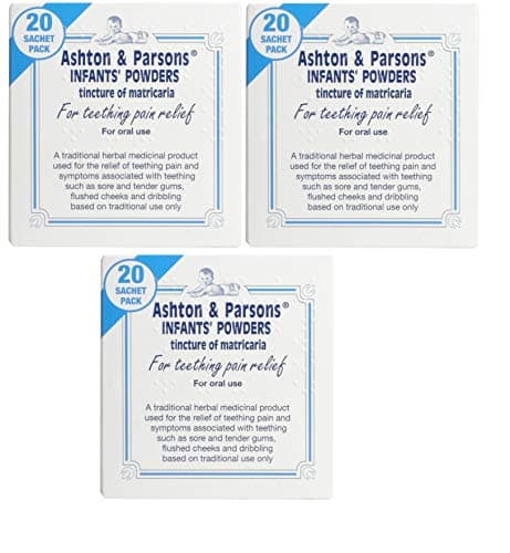 Image of 3 X Ashton and Parsons Teething Pain Relief Powders 20 Sachets Ashton & Parsons