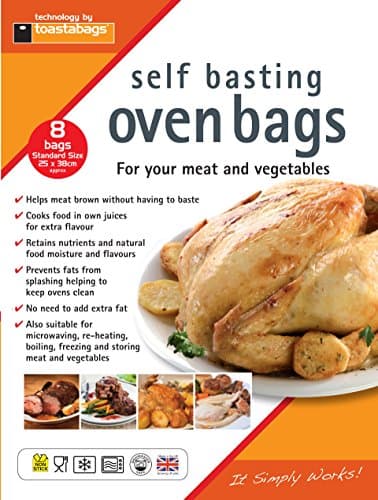 Image of Standard oven roasting bags 8 PK. 25x38cm. Keeps trays and pans clean