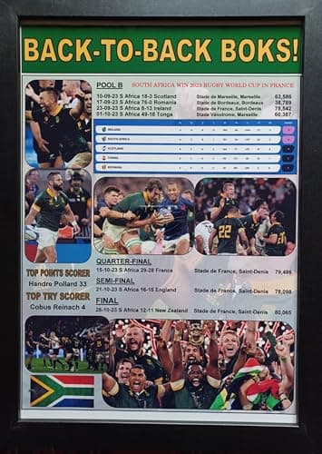 Image of Assorted South Africa 2023 Rugby World Cup winners - framed print