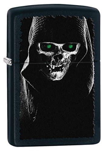 Image of Zippo Hooded Skull Windproof Lighter - Black Matte