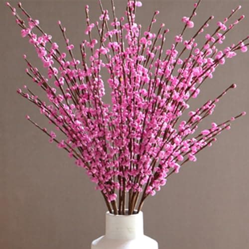Image of OUKEYI 8 Pcs 29.5“ Long Artificial Jasmine Flowers Tall Fake Flower Bouquet Faux Jasmine Plants Dry Branches for Wedding Home Party Office Party DIY Decor (Dark Pink)
