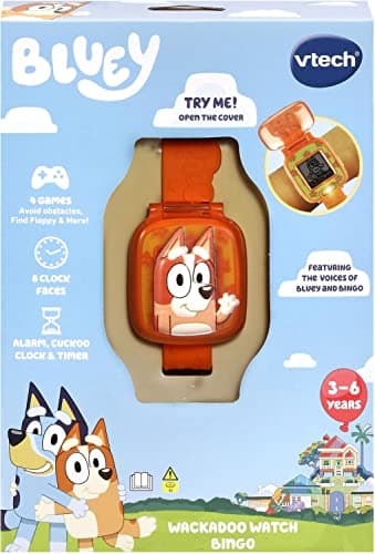 Image of VTech Bluey Wackadoo Bingo Learning Watch, Official Bluey Toy, Toddler Watch with Stopwatch, Timer, Alarm & Games, Educational Gift for Children Ages 3, 4, 5, 6 + Years, English Version
