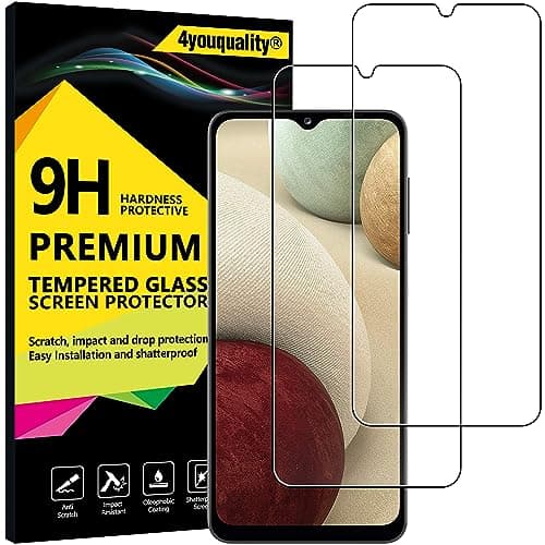 Image of 4youquality Screen Protector for Samsung Galaxy A12, Galaxy A32 5G & Galaxy A02s / A03s, Tempered Glass Film, 2-Pack, [LifetimeSupport][Impact-Resistant][Anti-Scratch]