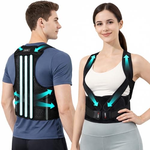 Image of HLGO Posture Corrector for Women and Men Back Brace Posture Support Spine Align Back Straightener Adjustable Posture Corrector Black L