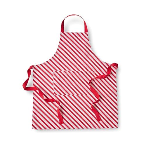 Image of Catherine Lansfield Christmas Candy Cane Cotton 70x80cm Kitchen Adult Apron Red