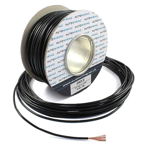 Image of 25 AMP Rated 2mm² Single Core Stranded Copper Cable 12v 24v Thin Wall Wire (10M 20M 50M 100M) (BLACK, 10M Coil)