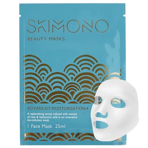 Image of Skimono Hydration Boost Korean Face Mask (1 Pack)- Bio-Cellulose Sheet Mask with Hyaluronic Acid for Glass Skin, Luxury Korean Skincare Inspired Mask