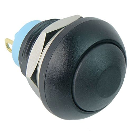 Image of Black Momentary Off-(On) Waterproof 12mm Push Button Switch 2A IP67 SPST