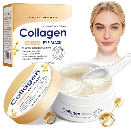 Image of 60 PCS Collagen Under Eye Patches, Collagen Gel Eye Pads for Dark Circles, Puffiness & Wrinkles, Hydrating Cooling Eye Mask for Soothing and Refreshing,Anti-Aging Skincare for Men and Wome,80g