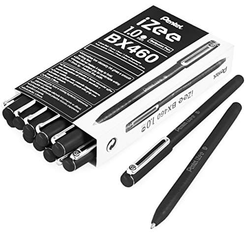 Image of Pentel iZee BX460 Stick Ballpoint Pen - 1.0mm Nib - Black Ink - Pack of 14