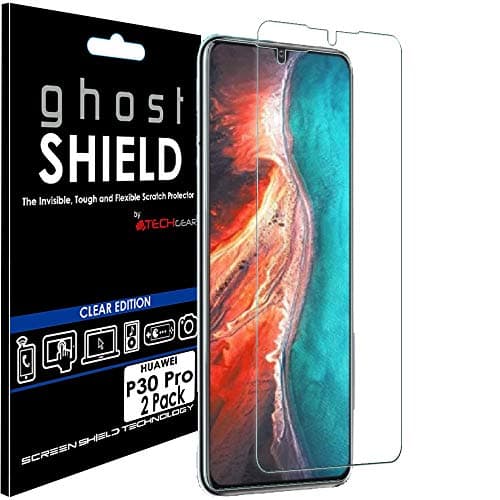 Image of TECHGEAR [Pack of 2] Screen Protectors fit Huawei P30 Pro [ghostSHIELD Edition] Genuine Reinforced TPU film Screen Protector Guard Covers with FULL Screen Coverage inc Curved Screen Area