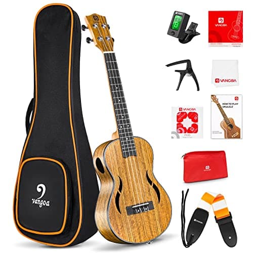 Image of Vangoa Concert Ukulele 23 Inches Walnut Wood Hawaii Acoustic Ukuleles Beginner Set for Adult Teen Students with Gig Bag