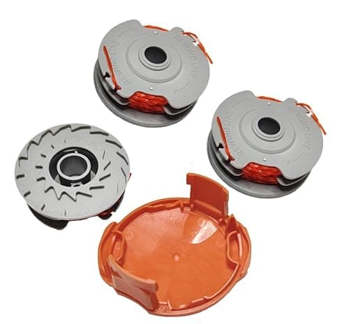 Image of 3 Pack Strimmer Spool Line,Double Autofeed Spool Ø0.05 in 36ft Strimmer Spool+1 FLY060 Spool Cover,Replace of FLY021,Compatible with Flymo Power/Mini/Trim Grass Trimmer