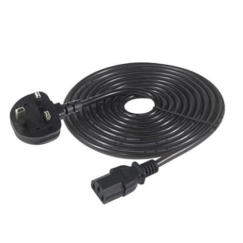 Image of KC cable UK Computer Power Cable, 5m Replacement AC Power Cord, 13A 250V BS 1363 to C13 Kettle Lead/UK Power Cord, Power Supply Cable, TV/Monitor Power Cable,black