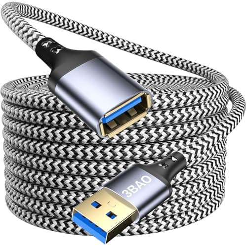 Image of 3BAO USB 3.0 Extension Cable 3M, Braided Type A Male to Female Data Transfer Cord with Gold-Plated Connector for Flash Drive, Hard Drive, Printer, Webcam