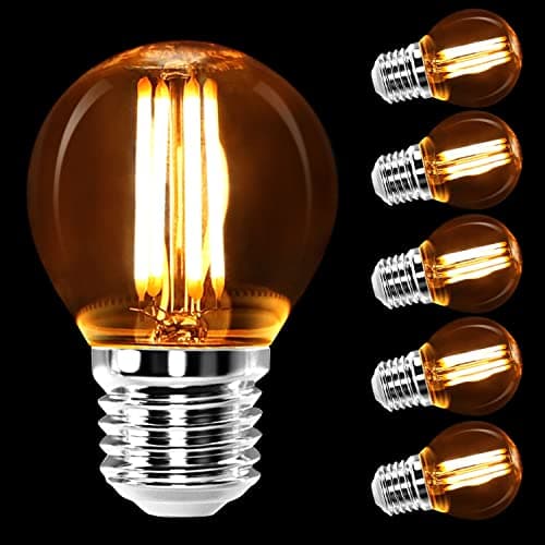 Image of Aigostar E27 Screw Bulb, 4W Led Filament Bulb 400LM 2200K, Small GLS Globe Bulb 35W Equivalent, Energy Saving E27 LED Bulb Vintage Warm White 5 Pack