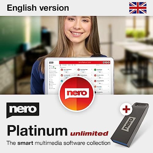 Image of Nero Platinum Unlimited | Multimedia Suite on USB Stick | Video Editing 4K/8K | Photo AI | Media Convert & Burn | Music & Backup Tools | PC Optimisation | Lifetime License | 1 PC | Windows 11/10/8/7