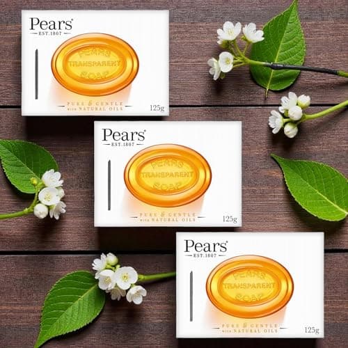 Image of Pears Transparent Bar Soap 125g (Pack of 3) | Soft, Moisturising Glycerin Cleanser for Sensitive Skin