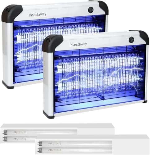Image of Fly Killer Bug Zapper, Electric 2400V, 20W UV Insect Killer Electric, Fly Killers for Home Indoor, Mosquito Killer Lamp with Double-Sided Grid - 2 Pack