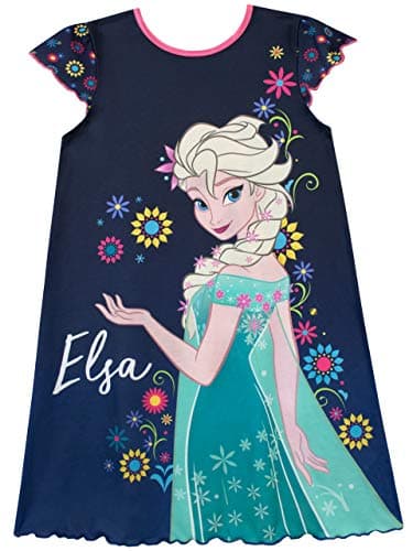 Image of Disney Frozen Nightdress for Girls I Kids Princess Anna and Elsa Nightie I Reversible Princess Night Dress, Multicolor, 5-6 Years