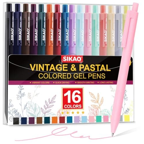 Image of Sikao 8 Colored Gel Pens With Cool Matte Finish, Aesthetic and Cute Pens With Smooth Writing For Journaling And Bible Note Taking No Bleed Through, Drawing Pens (COMPOSITE 16 Colors)