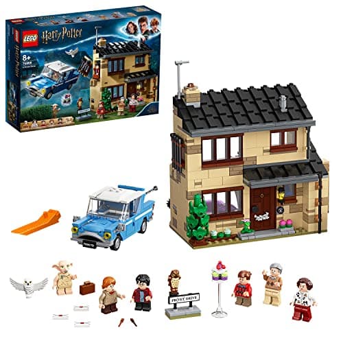 Image of LEGO 75968 Harry Potter 4 Privet Drive House and Ford Anglia Car Toy, Wizarding World Gifts for Kids, Girls & Boys with Dobby Figure and Dursley Family