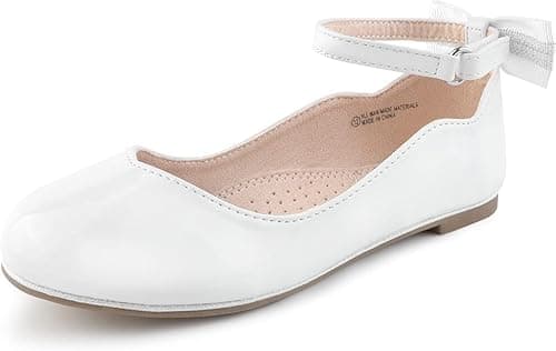 Image of FUPPIA Girls Mary Jane Shoes Princess Ballerina Dress Uniform Shoes for Little Big Kids UK White Size 12
