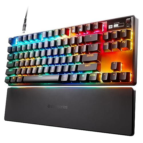 Image of SteelSeries Apex Pro TKL Mechanical Gaming Keyboard – World’s Fastest Keyboard – Adjustable Actuation – Esports Tenkeyless – OLED Screen – RGB – USB-A - English QWERTY Layout