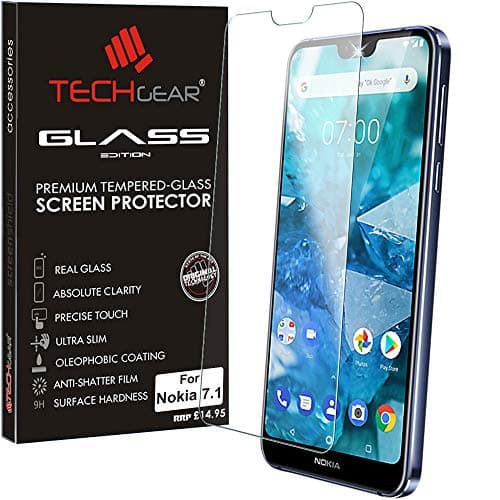 Image of TECHGEAR GLASS Edition fits Nokia 7.1 Genuine Tempered Glass Screen Protector Guard Cover Compatible with Nokia 7.1