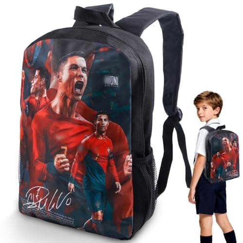 Image of Heartsking Football School Bag, 14.5inch Cool Backpack Boys Girls, Kids Lightweight Football Star School Bag, Children Rucksack Casual Travel Bag, Adjustable Straps
