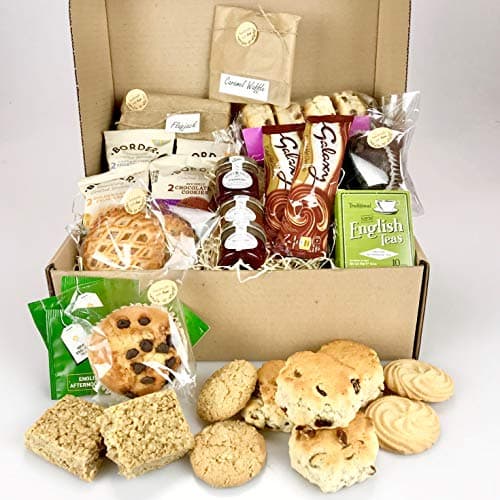 Image of Deluxe AFTERNOON TEA Gift Hamper - a luxury selection of foods - Chocolate Muffins, Sweet Treats, Tea - Suitable for Vegetarian Diets