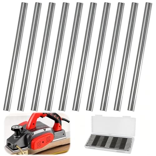 Image of 10PCS Reversible Electric Planer Blades 82mm,HSS Carbide Planer Knives with Two Cutting Edges,Precision Ground Woodworking Machinery Part Replacements for Makita,Bosch,DeWalt,Black & Decker,Trend