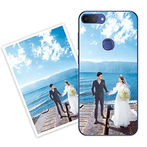 Image of Sunrive Personalised Custom Case compatible with ALCATEL 1S 2019, Soft TPU Clear Shock Absorbing Customised Cover with your own photo, image, Picture, or text Make Your Own Case