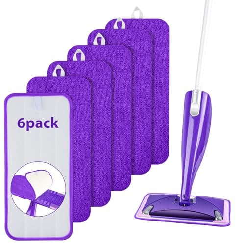 Image of URAQT Reusable Mop Refill Pads for Flash Power mop, 6 PCS Mop Pads Microfibre Wet Dry Cleaning Mop Pad Machine Washable Up, for Wet Dry Floor Cleaning Tiles Hardwood Laminate Floor
