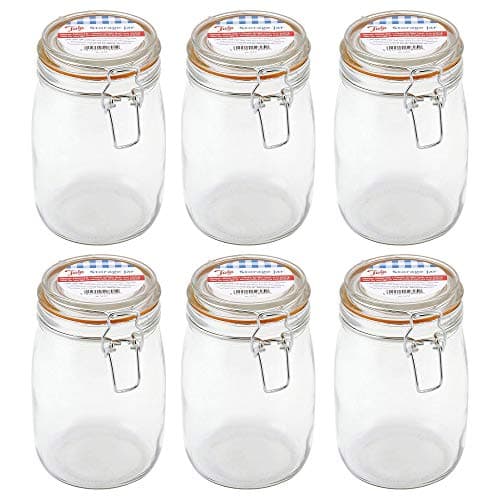 Image of Tala Classic Airtight Lever Arm Clip Top Lid Storage Jar 950ml Clear (Pack of 6)