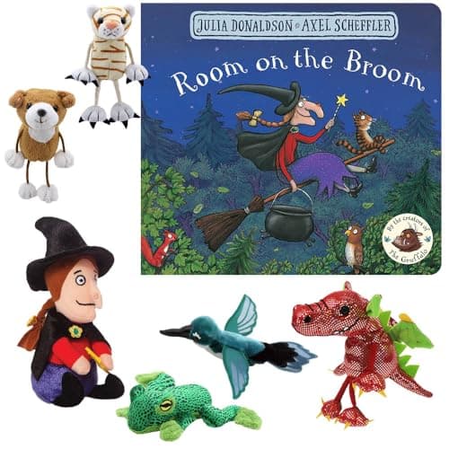Image of Room on the Broom by Julia Donaldson - Book and Puppet/Soft Toy set (Book Set with Official Witch Soft Toy)