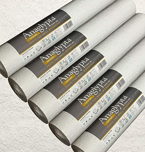 Image of 5 x tuff Stuff woodchip Wallpaper White paintable Medium Grade Paste Wall from YöL